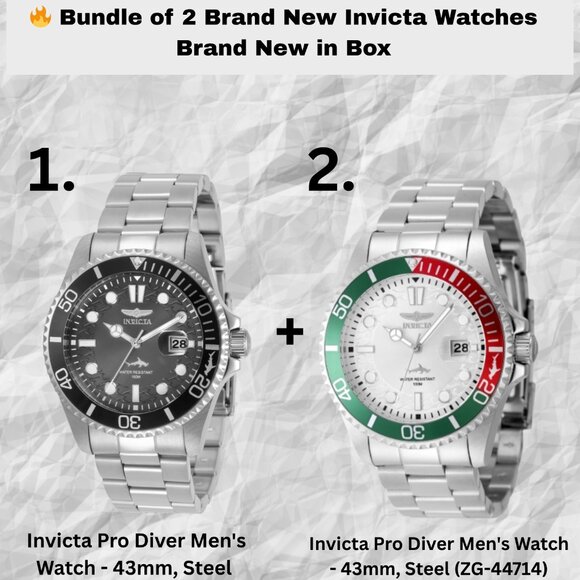 🔥 Bundle of 2 Brand New Invicta Watches  Brand New in Box $450 - Picture 1 of 5